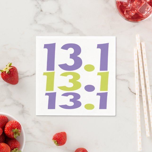 13.1 typography half marathon themed Paper Napkins (Insitu)