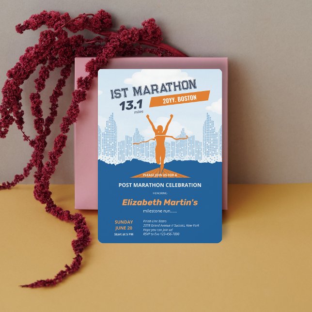 13.1miles 1ST Marathon-Post Marathon Party Invitation (13.1miles 1ST Marathon-Post Marathon Party Invitation)