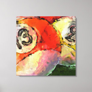 13 and 9 Billiard Balls Abstract Canvas Print