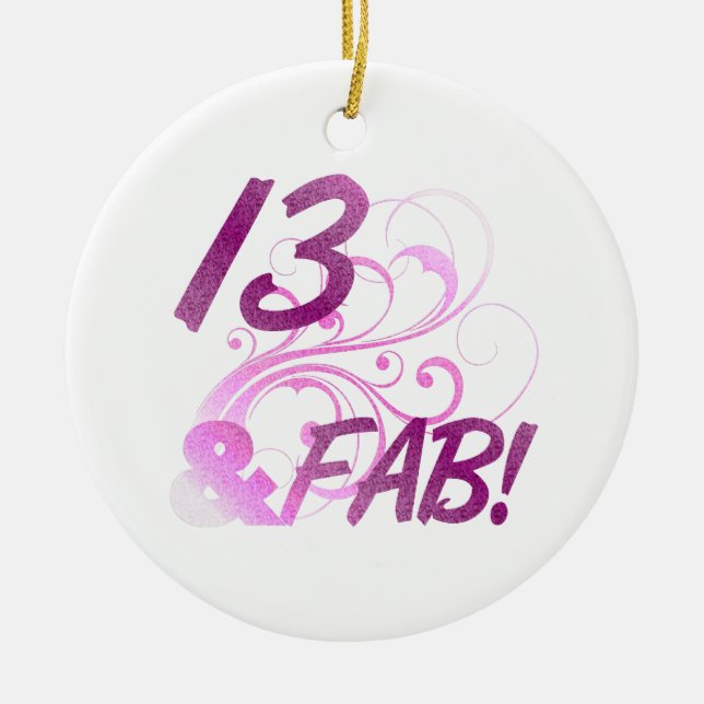 13 And Fabulous Birthday Ceramic Tree Decoration (Front)