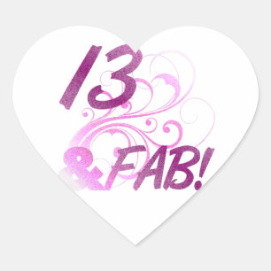 13 And Fabulous Birthday Heart Sticker