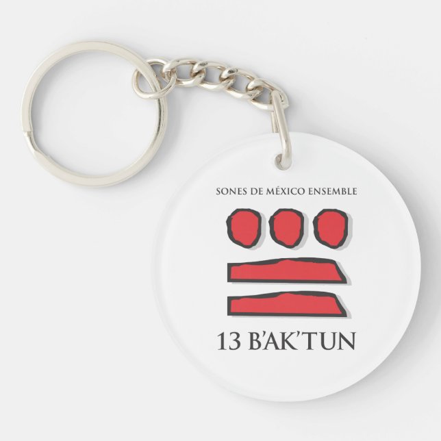 13 Baktun Keychain by Sones de Mexico WHITE (Front)