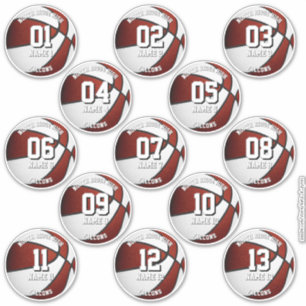 13 basketball players stickers maroon team colors 