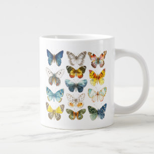 13 beautiful butterflies insect art watercolor large coffee mug