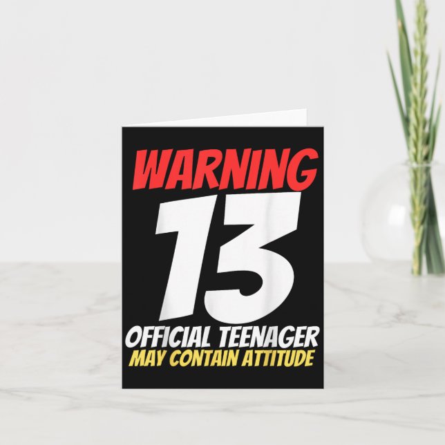 13 Birthday Official Teenager 13yr Math Funny 13th Card (Front)