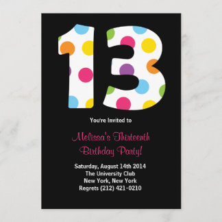 13 Birthday Party Invitation