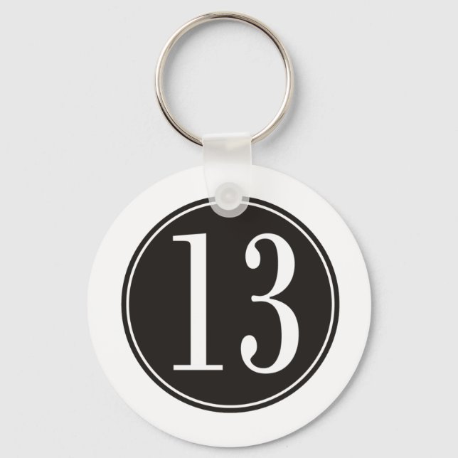 #13 Black Circle (front) Key Ring (Front)