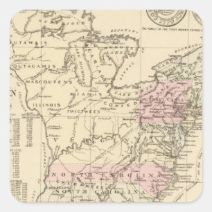 13 colonies 1776 square sticker