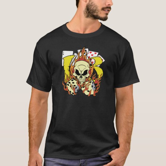13 Flames With Dice and Skull T-Shirt