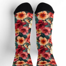 #13 Floral pattern Crew Socks