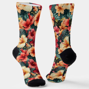 #13 Floral pattern Crew Socks