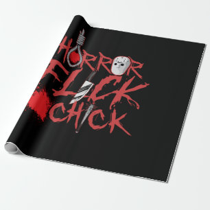 13.Horror Movie Horror Flick Chick Knife Hockey Ma Wrapping Paper