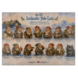 13 Icelandic Yule Lads Christmas in Iceland Cutting Board