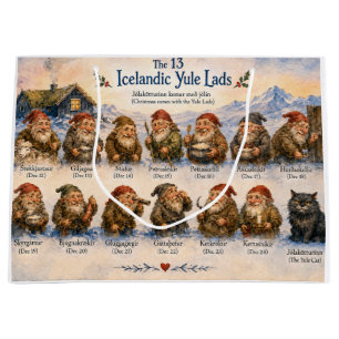 13 Icelandic Yule Lads Christmas in Iceland Large Gift Bag