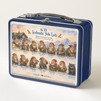13 Icelandic Yule Lads Christmas in Iceland Metal Lunch Box