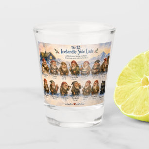 13 Icelandic Yule Lads Christmas in Iceland Shot Glass