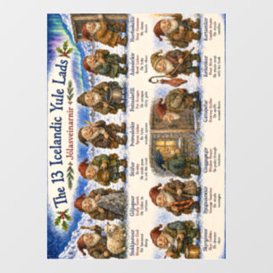 13 Icelandic Yule Lads Christmas reykjavik Window Cling