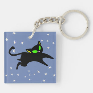 13 Irving the Black Kitties Jumping Magic Key Ring
