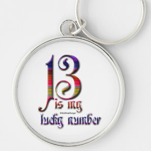 13 is my Lucky Number-Colour Key Ring
