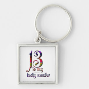 13 is my Lucky Number-Colourful Key Ring