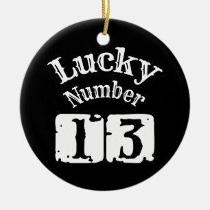 13 - Lucky Number 13 Luck Ceramic Tree Decoration