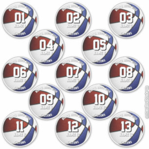 13 maroon blue team colors basketball stickers