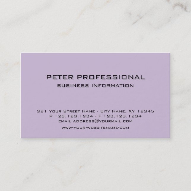 13 Modern Professional Business Card light violet (Front)
