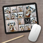 13 Photo Collage Monogram black - Can Edit Color Mouse Mat<br><div class="desc">A design with a basic background. Use up to thirteen square photos to create a unique and personal gift. If you need to adjust the pictures,  click on the customize tool to make changes.</div>