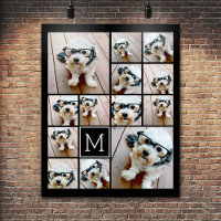 13 Photo Collage Monogram black - Can Edit Colour