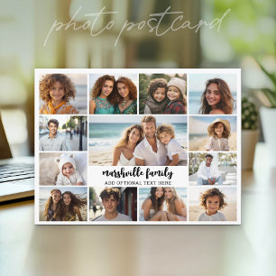 13 Photo Collage Optional Text -- Family - Postcard