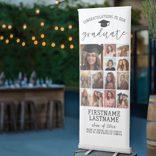 13 photos - Graduation Modern Minimal White Retractable Banner