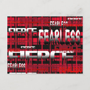 13.Red and Black Plaid Fearless Fierce Postcard