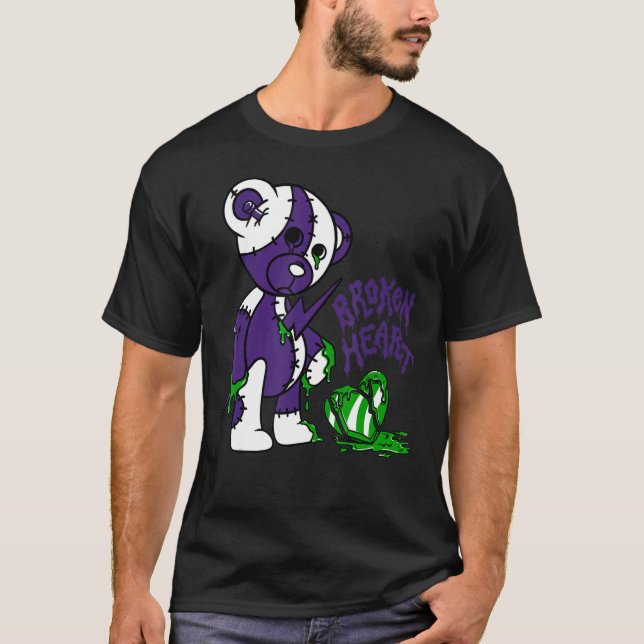 13 Retro Court Purple Match Number 23 Drip Broken  T-Shirt (Front)