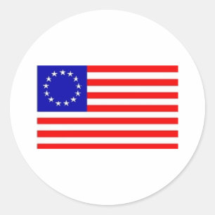 13 STAR AMERICAN FLAG CLASSIC ROUND STICKER