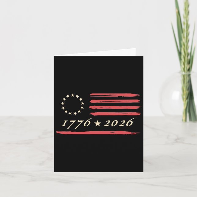 13-star Betsy Ross American Us Flag 4th Of July Di Card (Front)