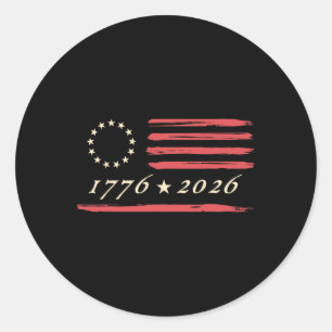 13-star Betsy Ross American Us Flag 4th Of July Di Classic Round Sticker