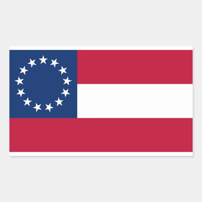 13 Star Confederate Flag Rectangle Stickers (Front)