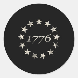 13 Star Flag Betsy Ross Distressed American Flag 1 Classic Round Sticker