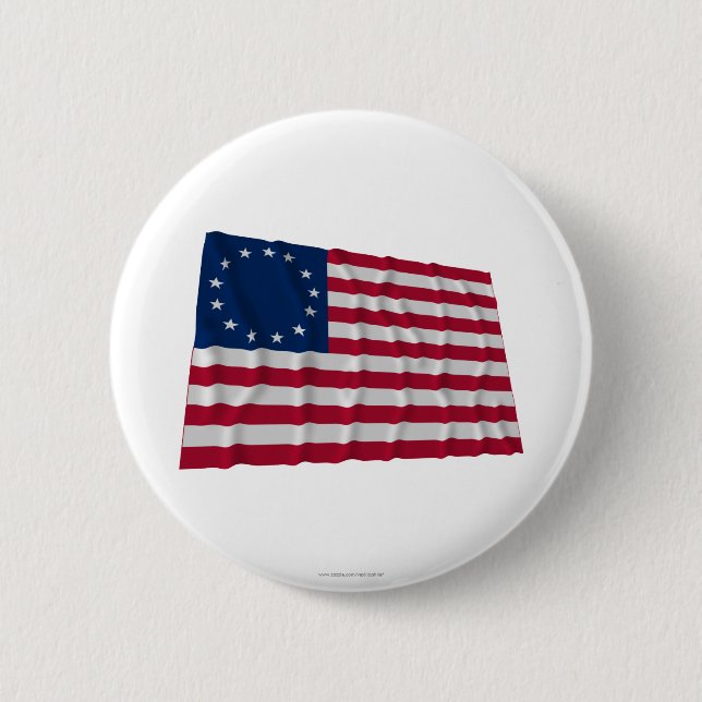 13-star flag, Betsy Ross pattern 6 Cm Round Badge (Front)