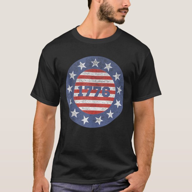 13 star flag tshirt Betsy Ross Flag 1776 American  (Front)