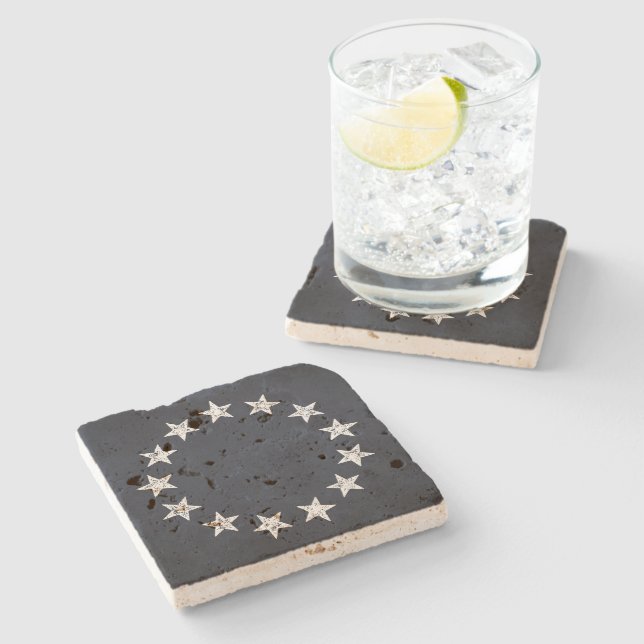 13 Stars Vintage Revolution Stone Coaster (Side)