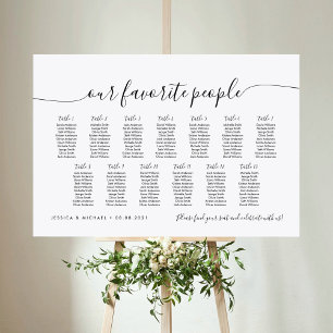 13 Table Elegant Our Favourite People Seating Char Poster