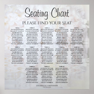 13 Table White Reflections Wedding Seating Chart