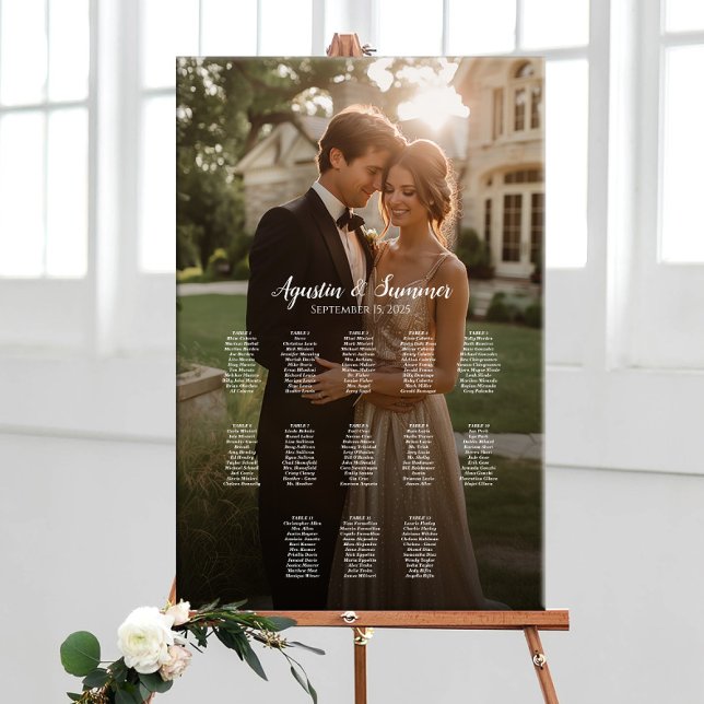 13 tables elegant photo wedding seating chart (Creator Uploaded)