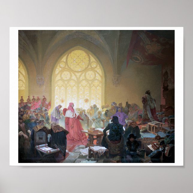 #13 The Hussite King Jiri of Podebrady, Mucha Poster (Front)