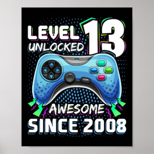 13 Unlocked Awesome 2008 Video Game 13th Birthday  Poster