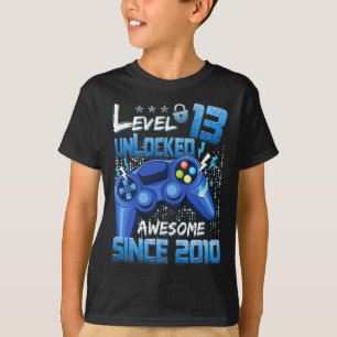 13 Unlocked Awesome 2010 Boy Video Game 13th Birth T-Shirt