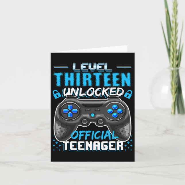 13 Unlocked Official Teenager Video Game 13th Birt Card (Front)