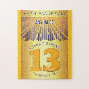 13 Year   AA 12 Step Anniversary Personalized Jigsaw Puzzle