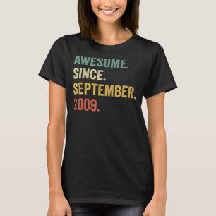 13 Year Old 13th Birthday Awesome Since September T-Shirt